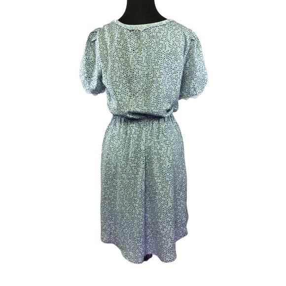 Collective Concepts Banana Republic Size Small Blue Polka Dot Dress Lace Trim - Picture 5 of 7